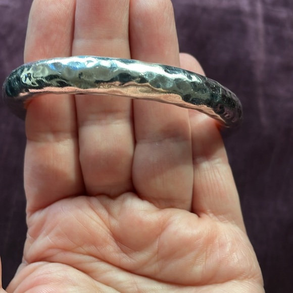 Hammered Silver Bangle - Picture 6 of 6